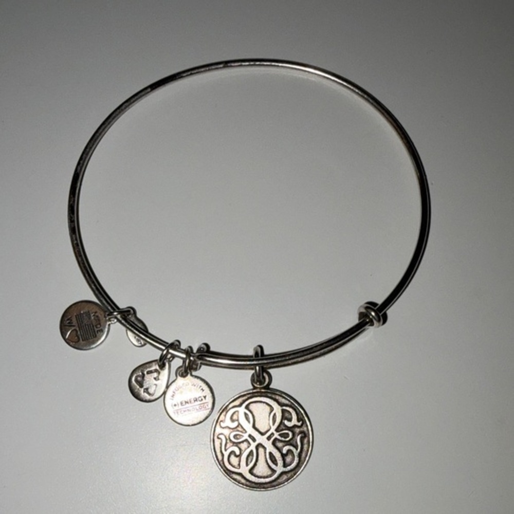 Alex and Ani Silver Charm Bangle